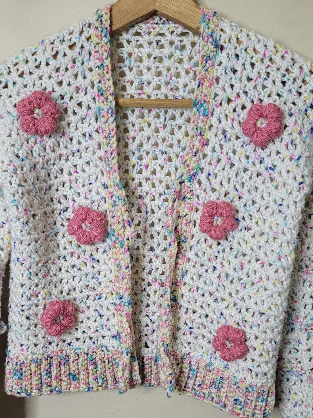 Girls Handmade Crochet Cardigan Sweater
